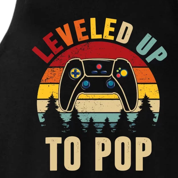 Leveled Up To Pop Funny Gamer Father's Day Dad Ladies Tri-Blend Wicking Tank