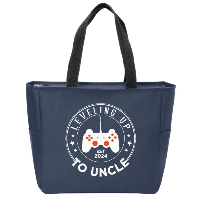 Leveling Up To Uncle Est 2024 Promoted To Uncle Zip Tote Bag