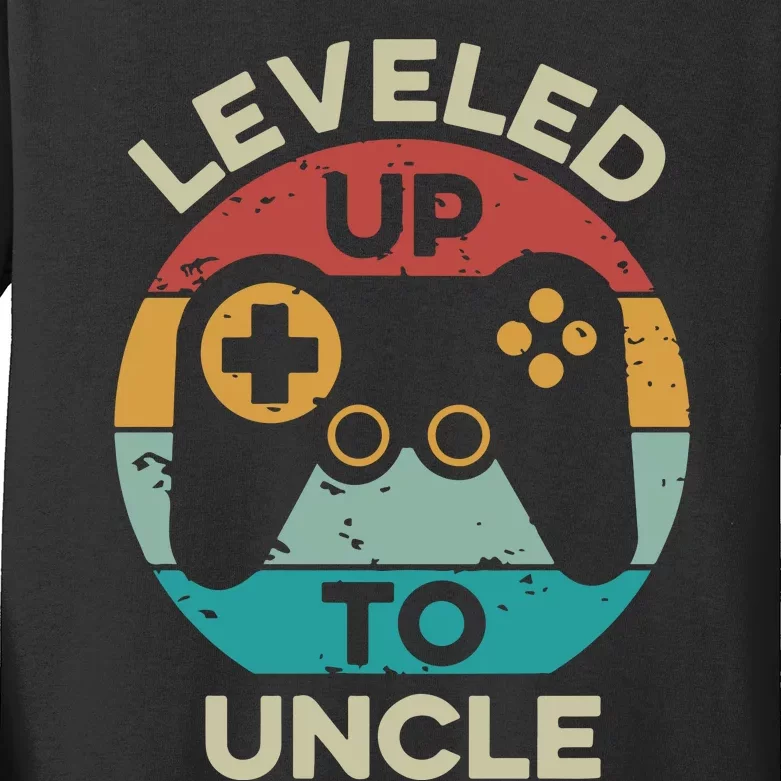 Leveled Up To Uncle Kids Long Sleeve Shirt