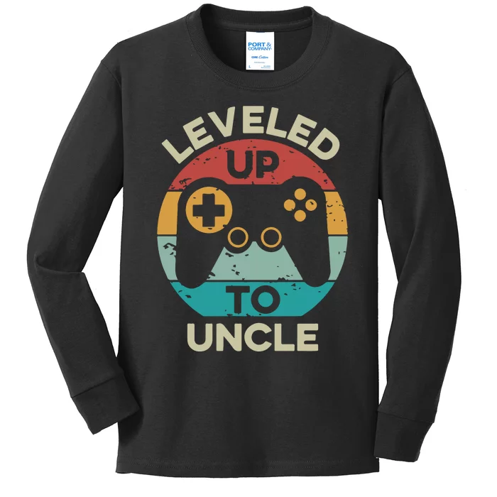 Leveled Up To Uncle Kids Long Sleeve Shirt