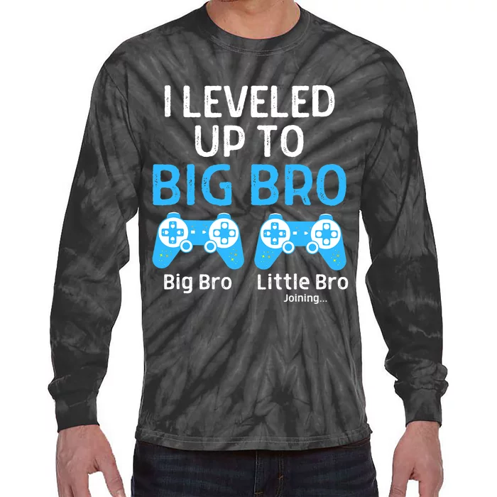 Leveling Up To Big Brother Video Game Player Tie-Dye Long Sleeve Shirt