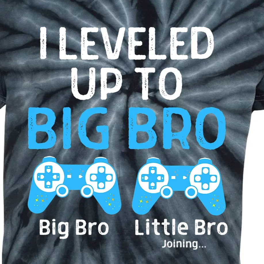 Leveling Up To Big Brother Video Game Player Kids Tie-Dye T-Shirt