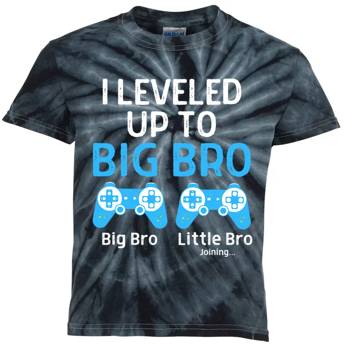 Leveling Up To Big Brother Video Game Player Kids Tie-Dye T-Shirt