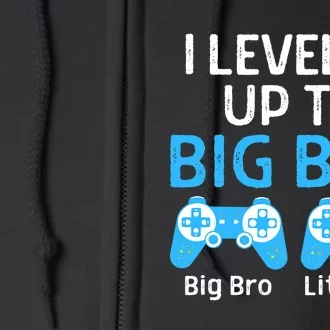 Leveling Up To Big Brother Video Game Player Full Zip Hoodie