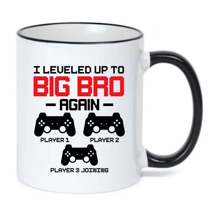 Leveled Up To Big Bro Again New Big Brother Gift Announcement Black Color Changing Mug