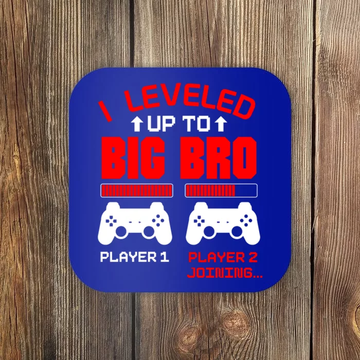 Leveled Up To Big Bro New Big Brother Gamer Gift Announcement Coaster