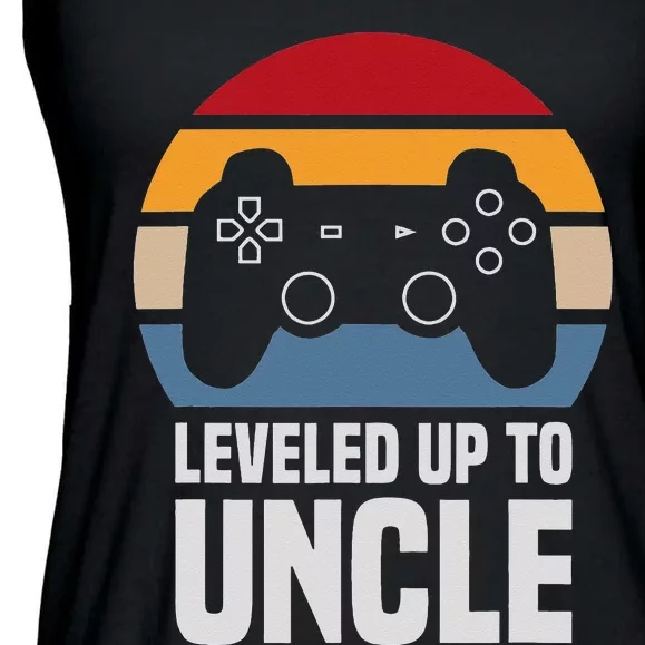 Leveled Up To Uncle Gift Gamer Gaming Pregnancy Announcement Ladies Essential Flowy Tank