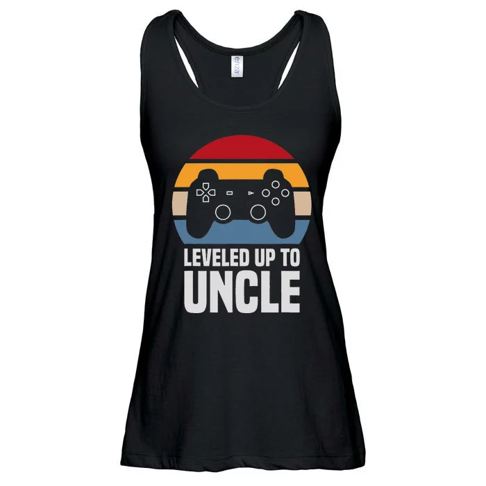 Leveled Up To Uncle Gift Gamer Gaming Pregnancy Announcement Ladies Essential Flowy Tank