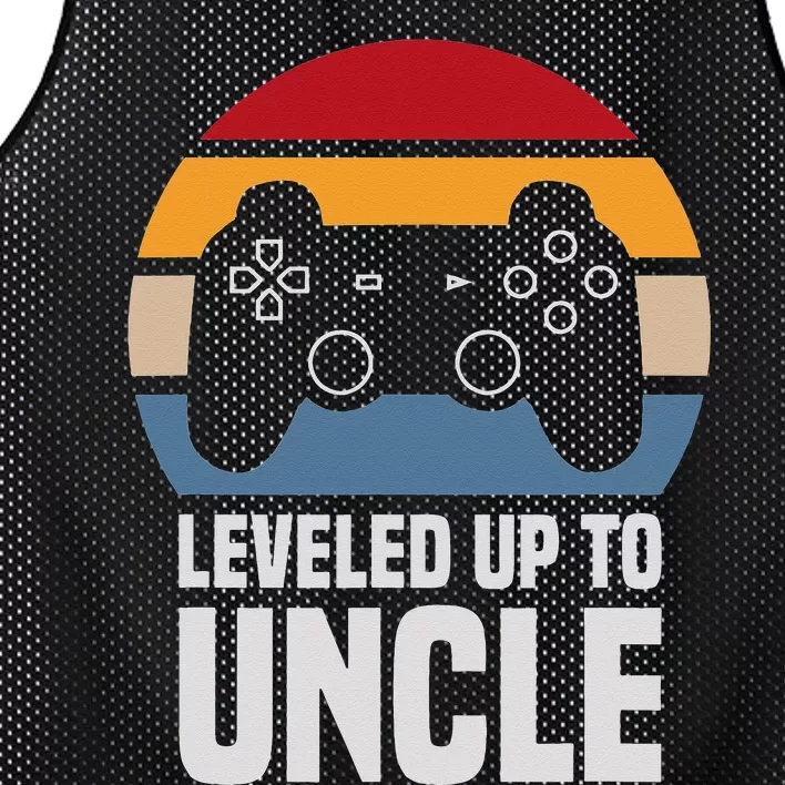 Leveled Up To Uncle Gift Gamer Gaming Pregnancy Announcement Mesh Reversible Basketball Jersey Tank