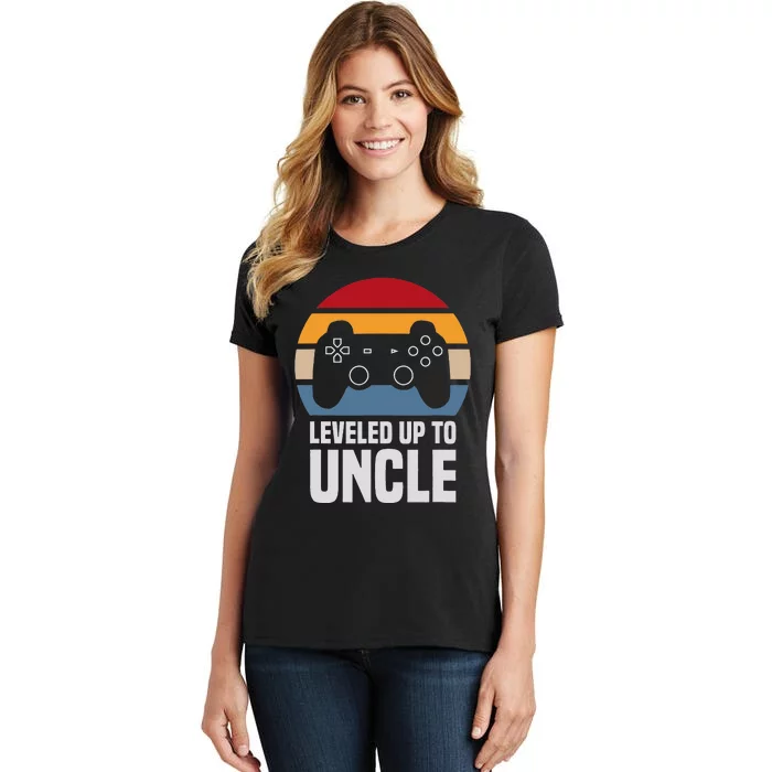 Leveled Up To Uncle Gift Gamer Gaming Pregnancy Announcement Women's T-Shirt