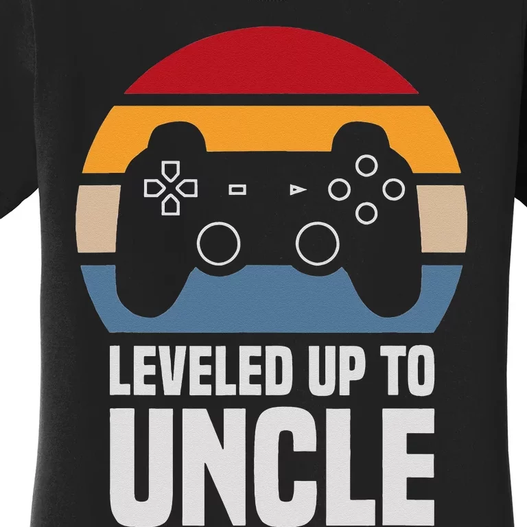 Leveled Up To Uncle Gift Gamer Gaming Pregnancy Announcement Women's T-Shirt