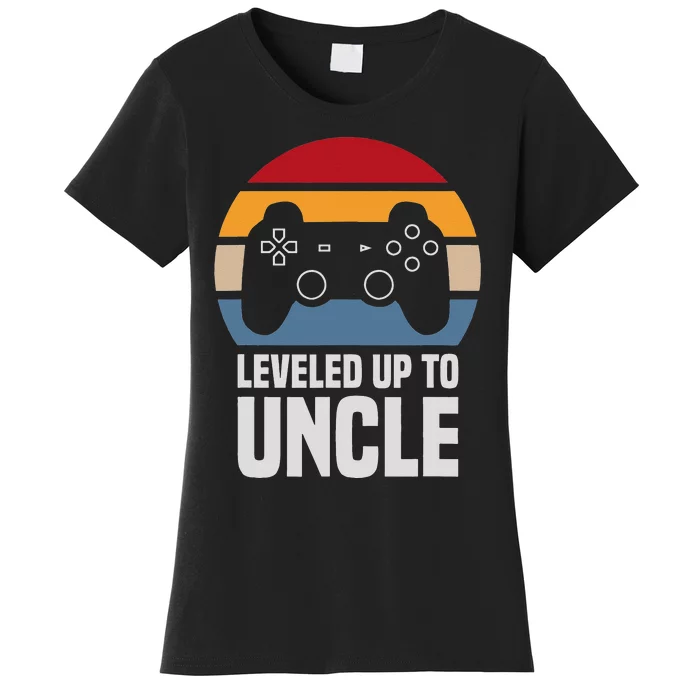 Leveled Up To Uncle Gift Gamer Gaming Pregnancy Announcement Women's T-Shirt