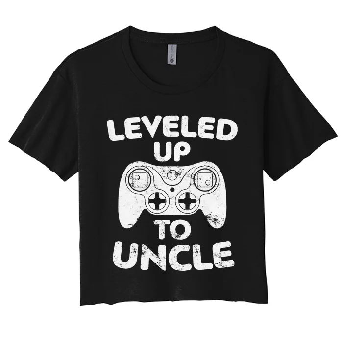 Leveled Up To Uncle Future Uncle Gift Women's Crop Top Tee