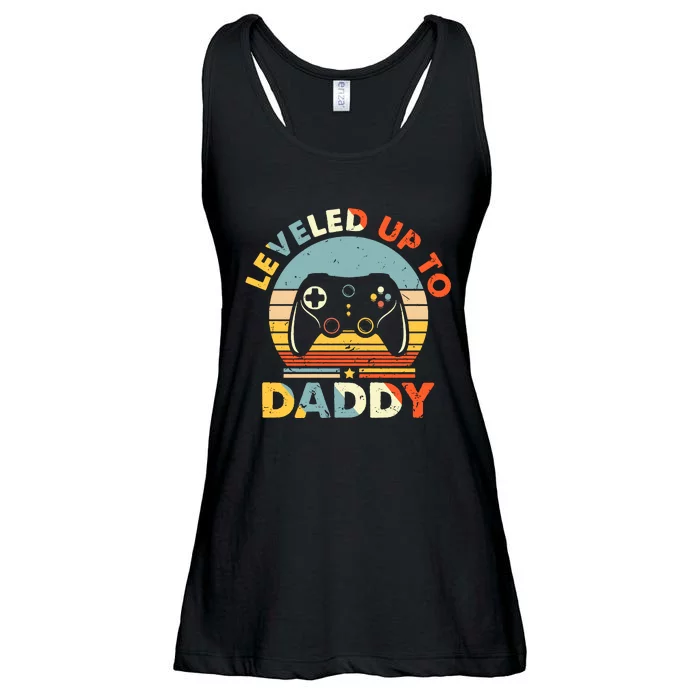 Leveled Up To Daddy New Father Happy Fathers Day For Husband Ladies Essential Flowy Tank