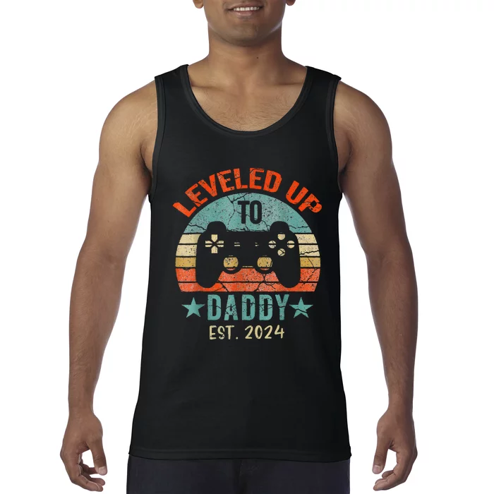 Leveled Up To Daddy 2024 Men Promoted Dad EST 2024 Tank Top