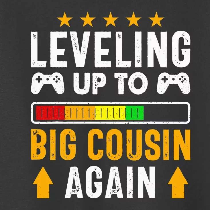 Leveling Up To Big Cousin Again Pregnancy Announcet Funny Toddler T-Shirt