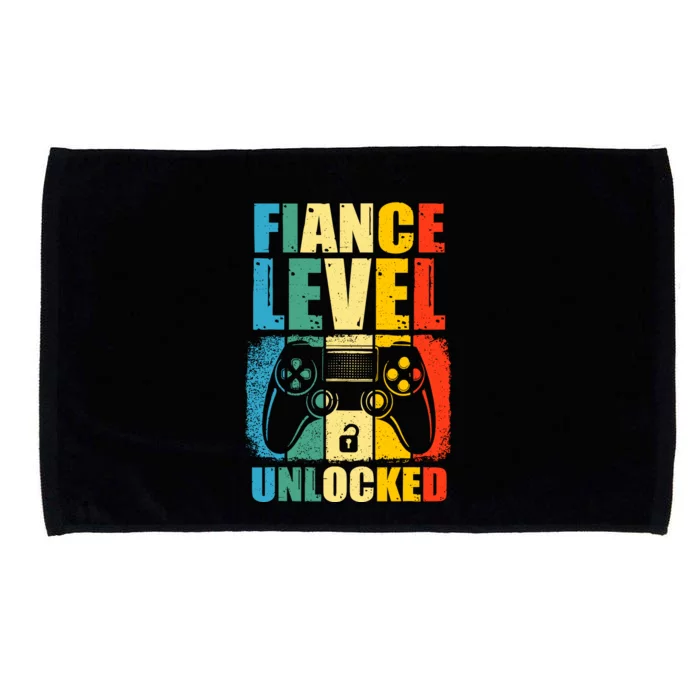 Leveled Up To Fiance Newly Engaged Couple Gift For Him Microfiber Hand Towel