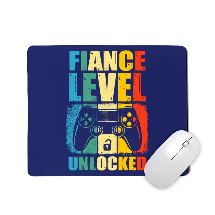 Leveled Up To Fiance Newly Engaged Couple Gift For Him Mousepad