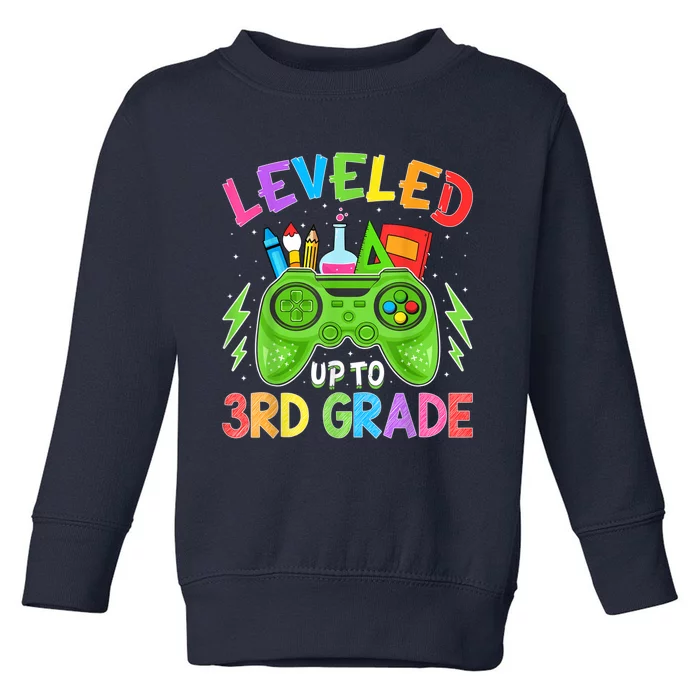 Leveled Up To 3rd Grade Gamer Back To School First Day Boy Toddler Sweatshirt