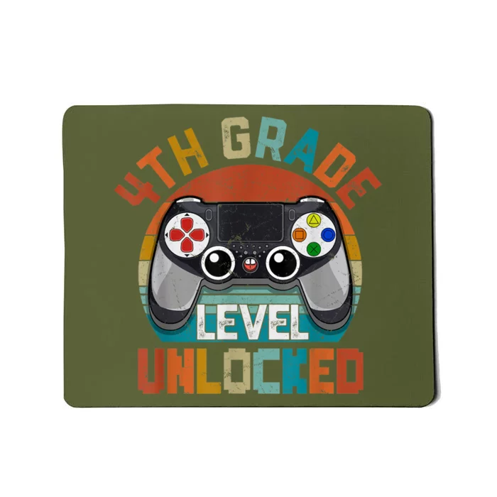 Leveled Up To 4th Grade Gamer Back To School First Day Boy Mousepad