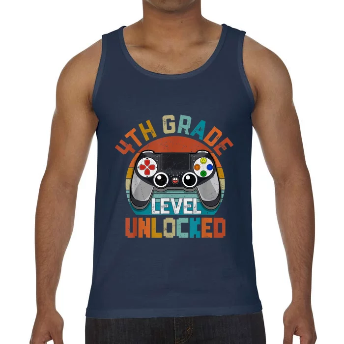 Leveled Up To 4th Grade Gamer Back To School First Day Boy Comfort Colors® Tank Top