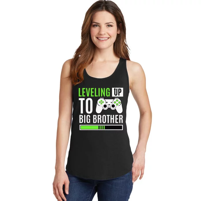 Leveling Up To Big Brother Gaming Baby Gender Announcement Ladies Essential Tank