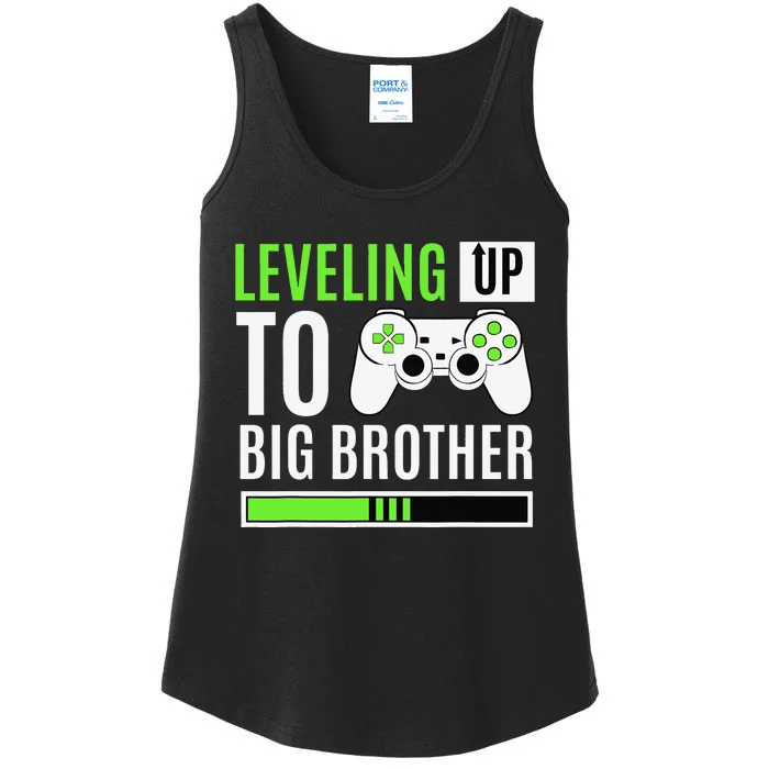 Leveling Up To Big Brother Gaming Baby Gender Announcement Ladies Essential Tank