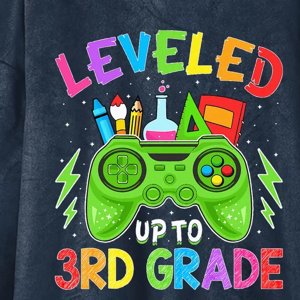 Leveled Up To 3rd Grade Gamer Back To School First Day Hooded Wearable Blanket