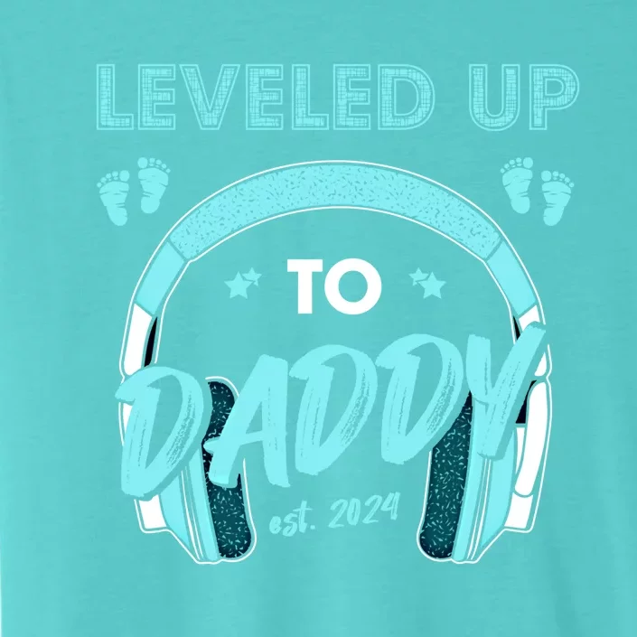 Leveled Up To Daddy Est 2024 Pregnancy Fathers Day Gift ChromaSoft Performance T-Shirt