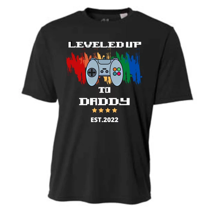 Leveled Up To Daddy Meaningful Gift Cooling Performance Crew T-Shirt