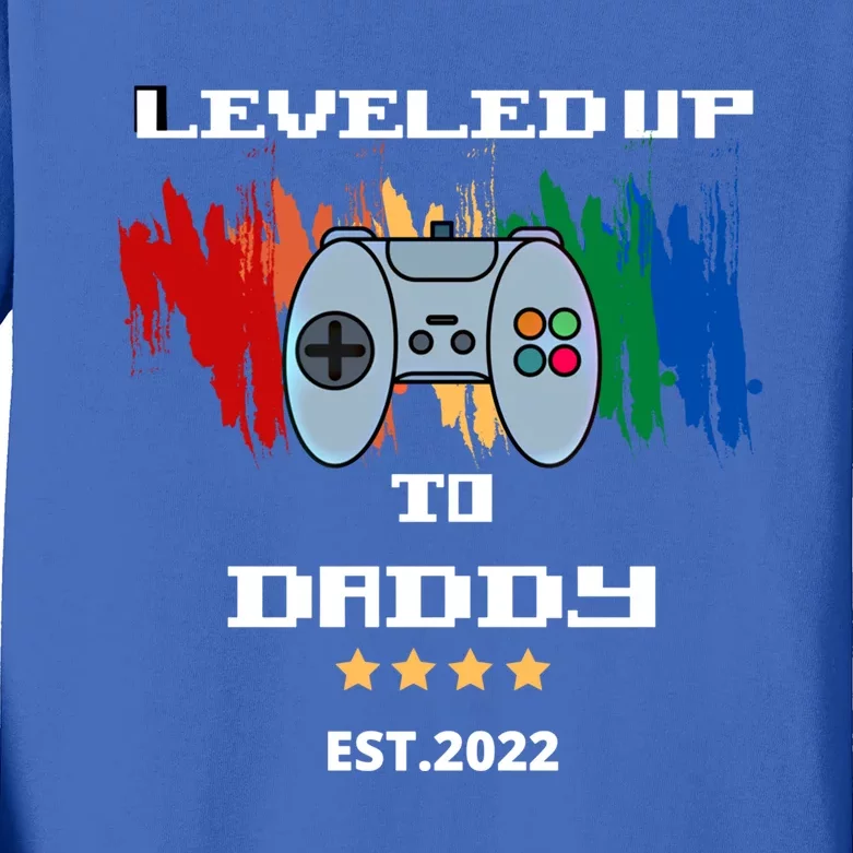 Leveled Up To Daddy Meaningful Gift Kids Long Sleeve Shirt