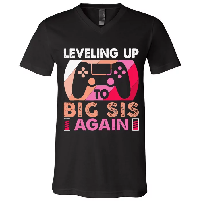 Leveling Up To Big Sis Again Promoted to Big Sister Again V-Neck T-Shirt