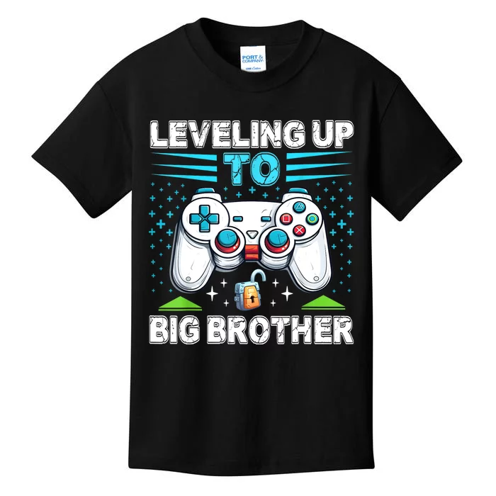 Leveling Up To Big Brother 2024 Funny Gamer Kids T-Shirt