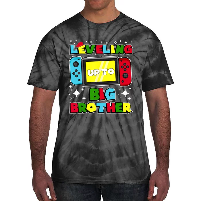 Leveling Up To Big Brother 2024 Gaming Boy Big Bro Tie-Dye T-Shirt