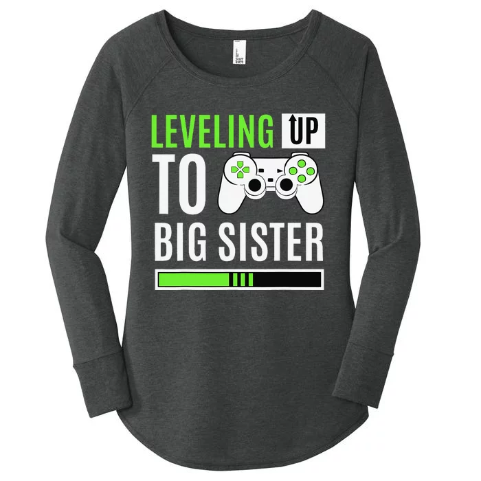 Leveling Up To Big Sister Gaming Baby Gender Announcement Women's Perfect Tri Tunic Long Sleeve Shirt