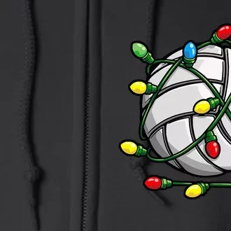 Light Up the Court with Volleyball Christmas Ball Full Zip Hoodie