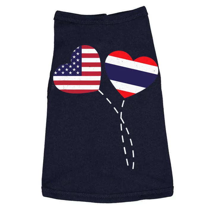 Loving USA Thailand Flag Heart Thai Americans Love Doggie Tank