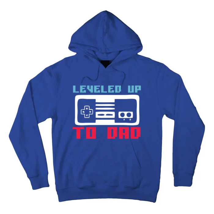 Leveled Up To Dad Funny New Father Quote Saying Retro Gaming Cute Gift Tall Hoodie