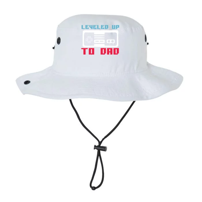 Leveled Up To Dad Funny New Father Quote Saying Retro Gaming Cute Gift Legacy Cool Fit Booney Bucket Hat