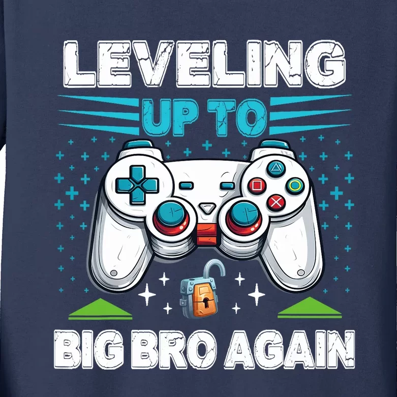 Leveling Up To Big Bro Again 2024 Kids Long Sleeve Shirt