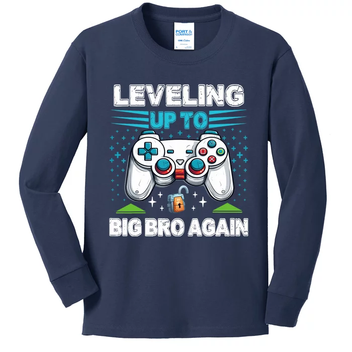 Leveling Up To Big Bro Again 2024 Kids Long Sleeve Shirt