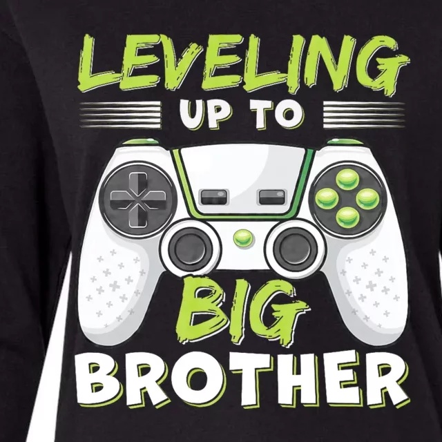 Leveling Up To Big Brother Womens Cotton Relaxed Long Sleeve T-Shirt