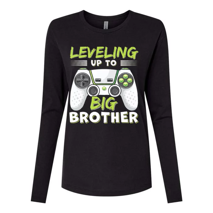 Leveling Up To Big Brother Womens Cotton Relaxed Long Sleeve T-Shirt