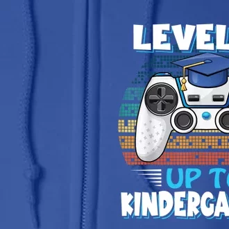 Leveled Up To Kindergarten Gamer Back To School First Day Gift Full Zip Hoodie