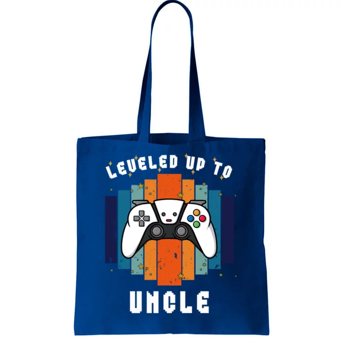 Leveled Up To Uncle Est 2024 First Time Uncle Funny Gamer Gift Tote Bag