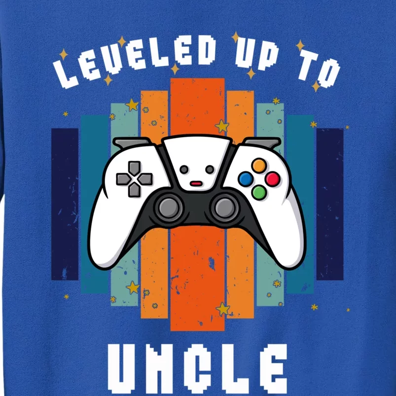 Leveled Up To Uncle Est 2024 First Time Uncle Funny Gamer Gift Tall Sweatshirt