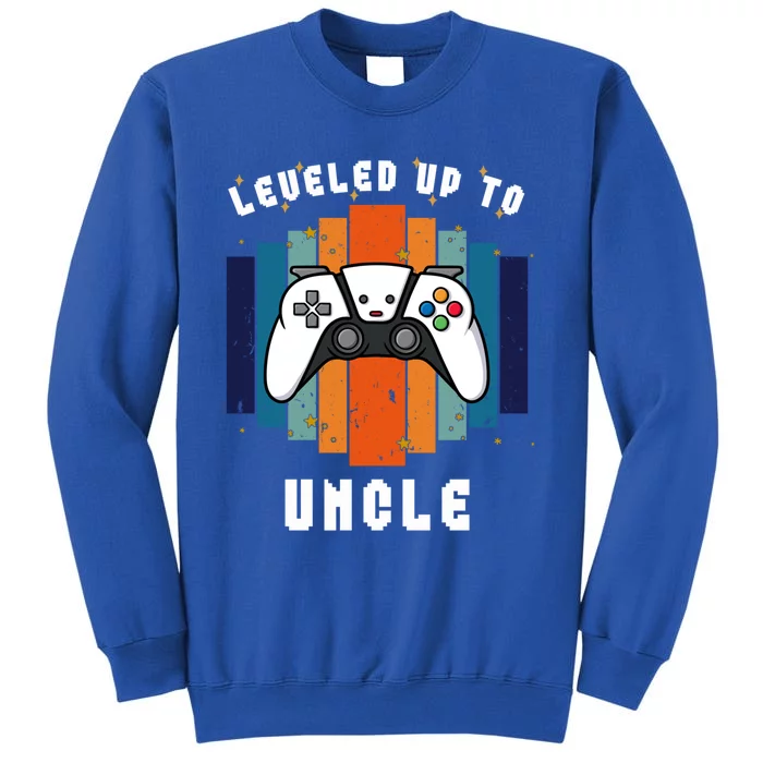 Leveled Up To Uncle Est 2024 First Time Uncle Funny Gamer Gift Tall Sweatshirt