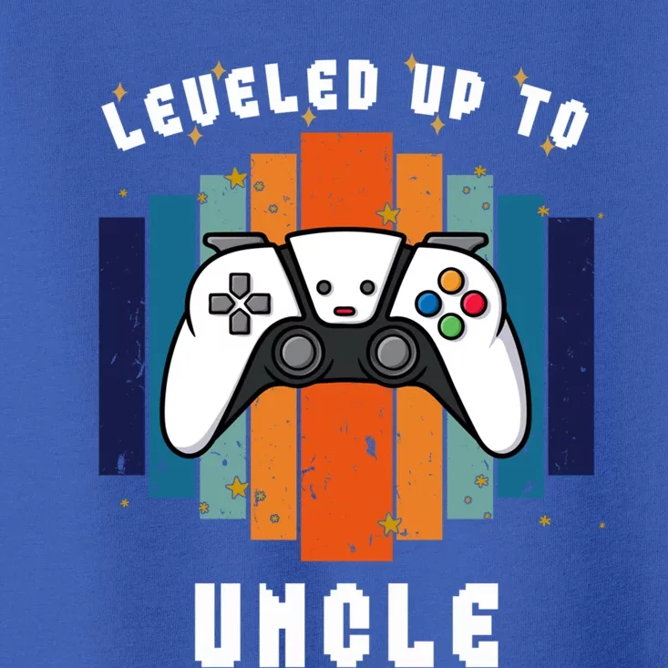 Leveled Up To Uncle Est 2024 First Time Uncle Funny Gamer Gift Toddler T-Shirt