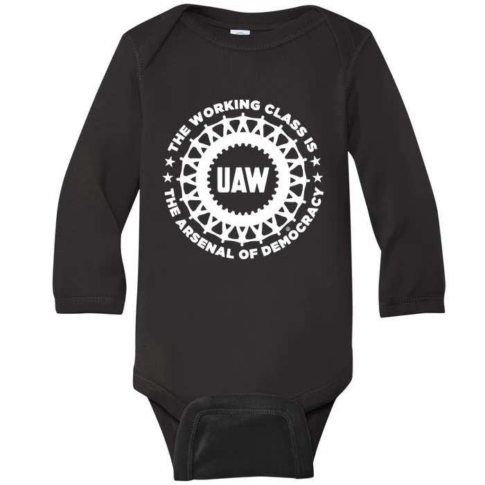 Liberators Uaw The Working Class Is The Arsenal Of Democracy Baby Long Sleeve Bodysuit