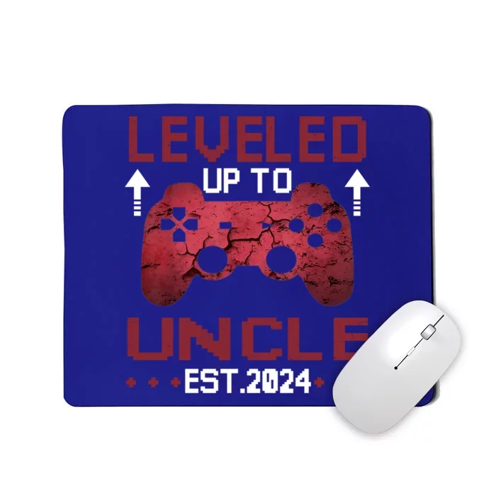 Leveled Up To Uncle Est 2024 Funny Unlce Video Gamer Gift Mousepad